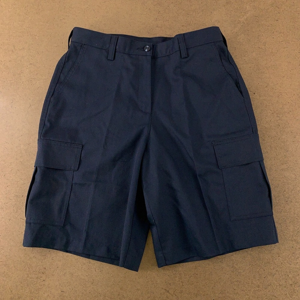 Edwards Women's Size 8 Navy Blended Flat Front Chino Cargo Work Shorts 8473 NWT